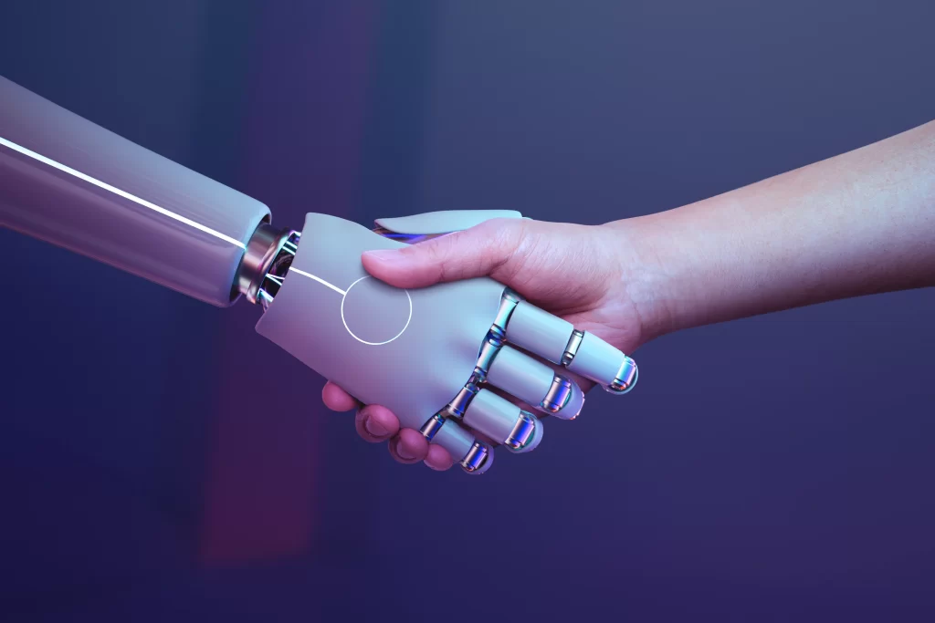 Robot handshaking human